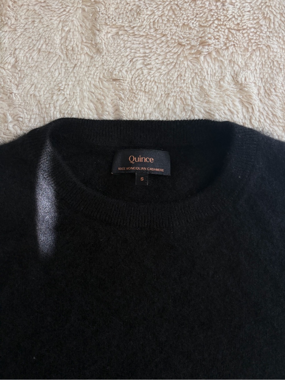 Quince Mongolian Cashmere Crewneck Sweater Black 100% Cashmere Size Small - Picture 5 of 8